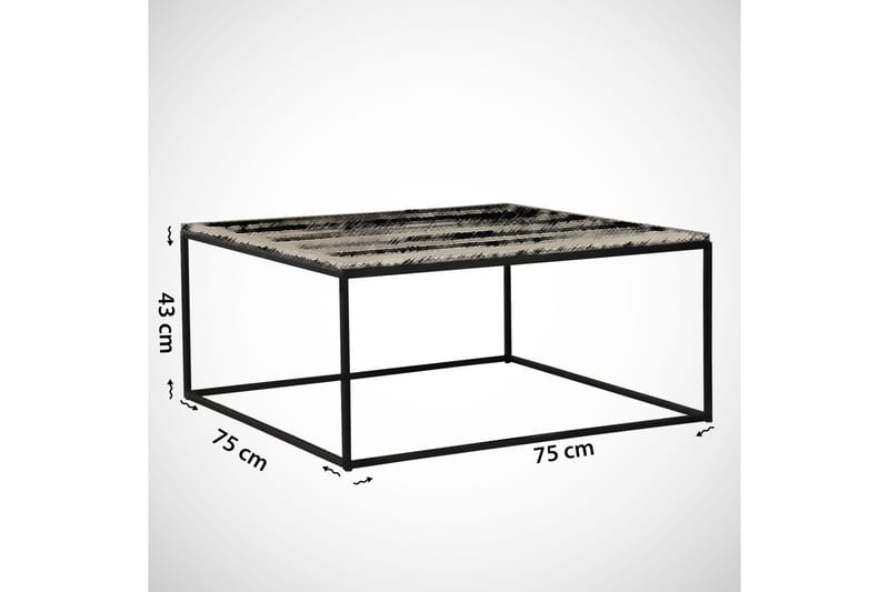 Sofabord Ubbeboda 75 cm Marmormønster - Hvit/Svart - Marmorbord - Sofabord & salongbord