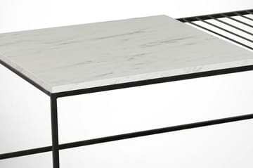 Sofabord Ubbeboda 95 cm Marmormønster Ribbor - Hvit/Svart - Møbler - Bord - Sofabord & salongbord