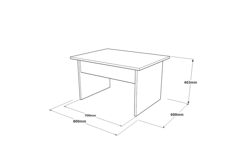 Sofabord Urgby 80 cm - Brun/Betonggrå/Antrasitt - Sofabord & salongbord