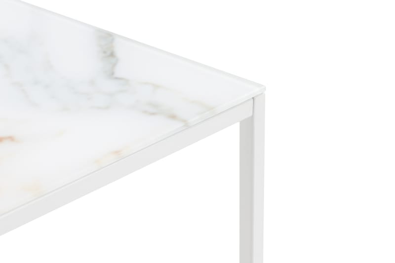 Sofabord Valeria 120 cm Marmormønster - Glass/Hvit - Marmorbord - Sofabord & salongbord