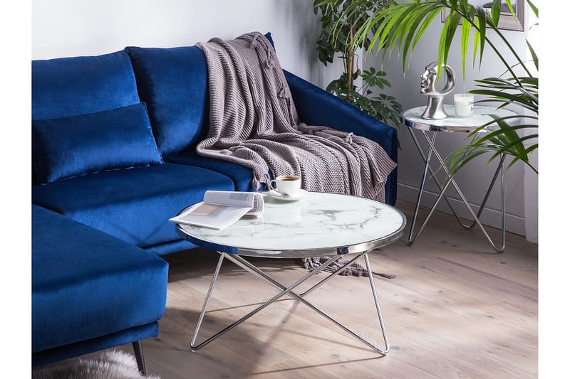 Sofabord Vanlaarhoven Marmoreffekt - Hvit - Møbler - Bord - Sofabord & salongbord