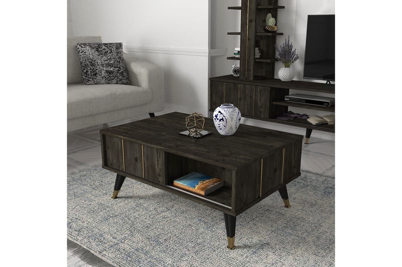 Sofabord Veeningen 90 cm - Mørkebrun - Sofabord & salongbord