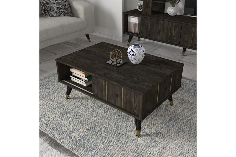 Sofabord Veeningen 90 cm - Mørkebrun - Sofabord & salongbord