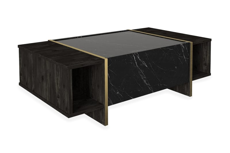 Sofabord Widegates 104 cm med Oppbevaringshyller + Lucka - Sofabord & salongbord - Marmorbord