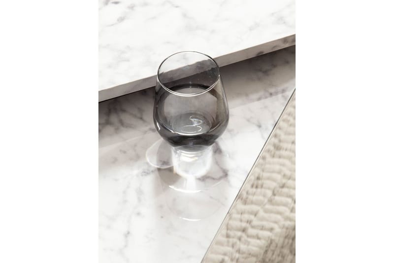 Sofabord Wohnling Sett av 2 MONOBLOC høyglans trekantet, moderne stil Marmor, Hvit - Marmor, Hvit - Møbler - Bord - Sofabord & salongbord