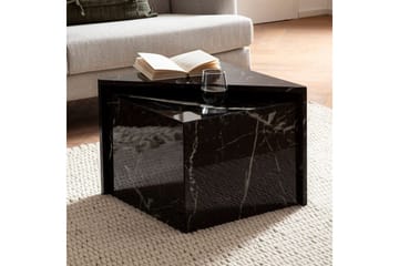 Sofabord Wohnling Sett av 2 MONOBLOC høyglans trekantet, moderne stil Marmor, Svart - Marmor, Svart - Møbler - Bord - Sofabord & salongbord