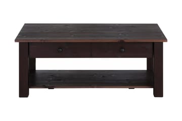 Sofabord Yamina 100 cm med Oppbevaring 2 Skuffer + Hylle - Svart - Møbler - Bord - Sofabord & salongbord