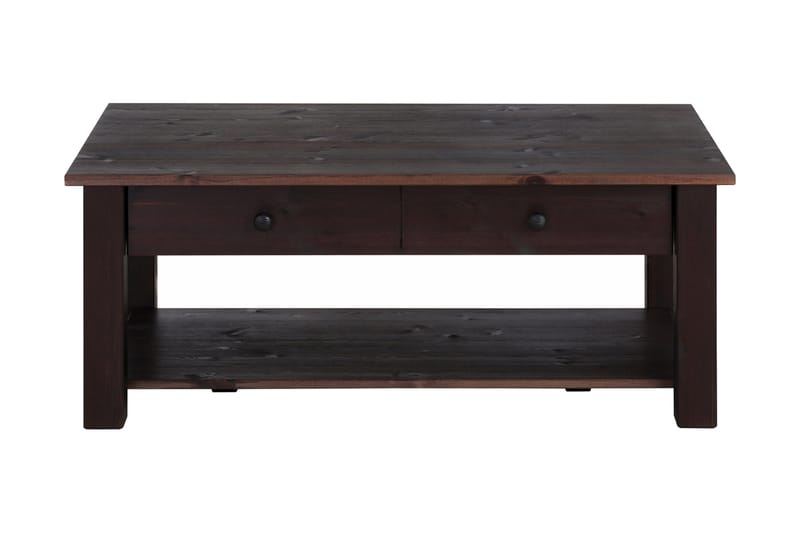 Sofabord Yamina 100 cm med Oppbevaring 2 Skuffer + Hylle - Svart - Møbler - Bord - Sofabord & salongbord