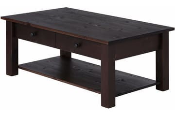 Sofabord Yamina 100 cm med Oppbevaring 2 Skuffer + Hylle - Svart - Møbler - Bord - Sofabord & salongbord