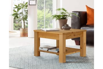 Sofabord Yamina 60 cm med Oppbevaringsskuff + Hylle - Brun - Møbler - Bord - Sofabord & salongbord - Sofabord med oppbevaring