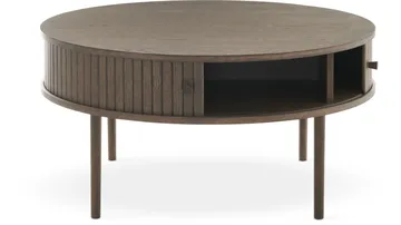 Sofabord Yngvar Ø90 cm - Brun Belfort-finish - Møbler - Bord - Sofabord & salongbord - Sofabord med oppbevaring