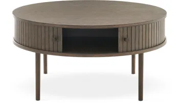 Sofabord Yngvar Ø90 cm - Brun Belfort-finish - Møbler - Bord - Sofabord & salongbord - Sofabord med oppbevaring