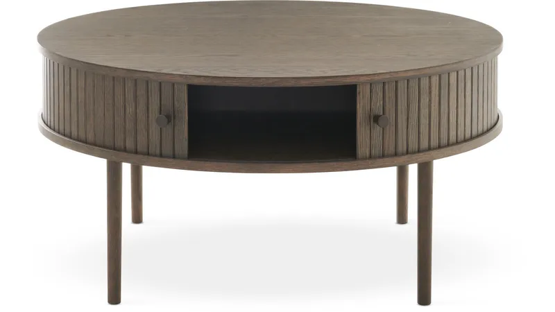 Sofabord Yngvar Ø90 cm - Brun Belfort-finish - Møbler - Bord - Sofabord & salongbord - Sofabord med oppbevaring