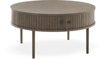 Sofabord Yngvar Ø90 cm - Brun Belfort-finish - Møbler - Bord - Sofabord & salongbord - Sofabord med oppbevaring