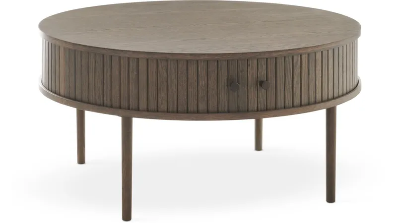 Sofabord Yngvar Ø90 cm - Brun Belfort-finish - Møbler - Bord - Sofabord & salongbord - Sofabord med oppbevaring