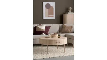 Sofabord Yngvar Ø90 cm - Hvitpigmentert eik - Møbler - Bord - Sofabord & salongbord