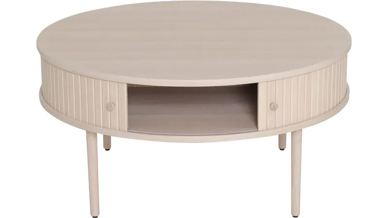 Sofabord Yngvar Ø90 cm - Hvitpigmentert eik - Møbler - Bord - Sofabord & salongbord