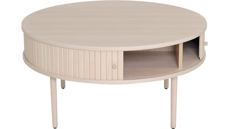 Sofabord Yngvar Ø90 cm - Hvitpigmentert eik - Møbler - Bord - Sofabord & salongbord