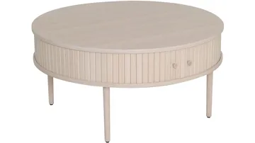 Sofabord Yngvar Ø90 cm - Hvitpigmentert eik - Møbler - Bord - Sofabord & salongbord