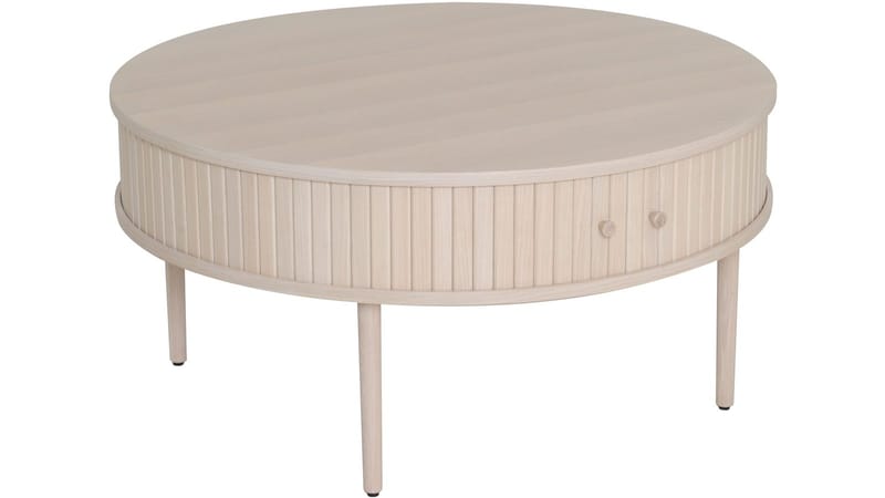 Sofabord Yngvar Ø90 cm - Hvitpigmentert eik - Møbler - Bord - Sofabord & salongbord