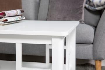 Sofabord Piteå 130 cm med Oppbevaringshylle Hvit - Hvit - Møbler - Bord - Sofabord & salongbord - Sofabord med oppbevaring