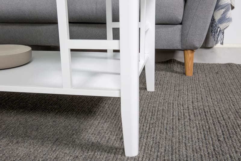 Sofabord Piteå 130 cm med Oppbevaringshylle Hvit - Hvit - Sofabord & salongbord - Sofabord med oppbevaring