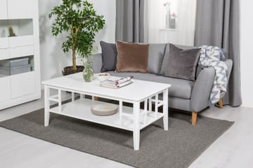 Sofabord Piteå 130 cm med Oppbevaringshylle Hvit - Hvit - Møbler - Bord - Sofabord & salongbord - Sofabord med oppbevaring