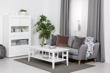 Sofabord Piteå 130 cm med Oppbevaringshylle Hvit - Hvit - Møbler - Bord - Sofabord & salongbord - Sofabord med oppbevaring