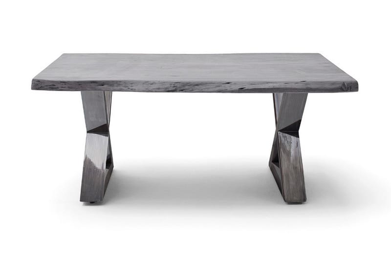 Sofabord Pomaire 110 cm Ben X-form - Grå/Sølv - Sofabord & salongbord