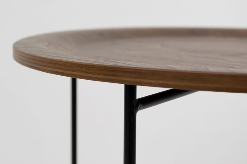 Sofabord Pinalia 45 cm Rundt - Brun/Svart - Møbler - Bord - Sofabord & salongbord