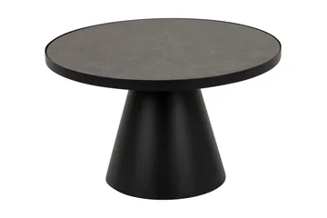 Soli Forlengingsbart Sofabord 66 cm Rundt - Glass/Svart/Matt Svart - Møbler - Bord - Sofabord & salongbord