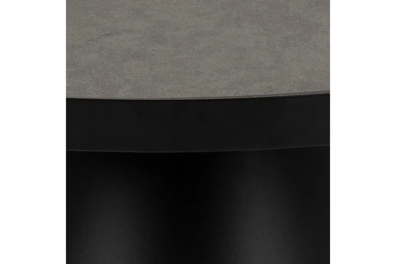 Soli Forlengingsbart Sofabord 66 cm Rundt - Glass/Svart/Matt Svart - Møbler - Bord - Sofabord & salongbord