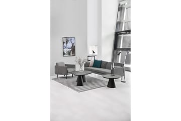 Soli Sofabord 46 cm Rundt - Glass/Svart/Matt Svart - Møbler - Bord - Sofabord & salongbord