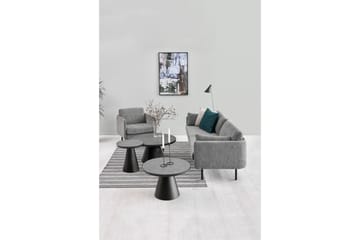 Soli Sofabord 46 cm Rundt - Glass/Svart/Matt Svart - Møbler - Bord - Sofabord & salongbord