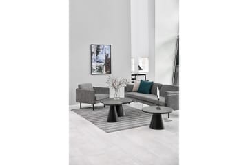 Soli Sofabord 46 cm Rundt - Glass/Svart/Matt Svart - Møbler - Bord - Sofabord & salongbord