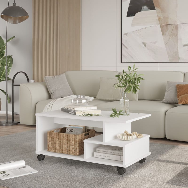 Solven Sofabord 90x42,5x51 cm - Hvit - Møbler - Bord - Sofabord & salongbord