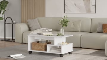 Solven Sofabord 90x42,5x51 cm - Hvit - Møbler - Bord - Sofabord & salongbord