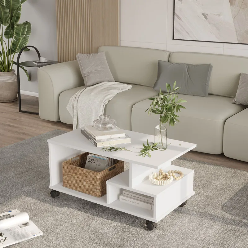 Solven Sofabord 90x42,5x51 cm - Hvit - Møbler - Bord - Sofabord & salongbord