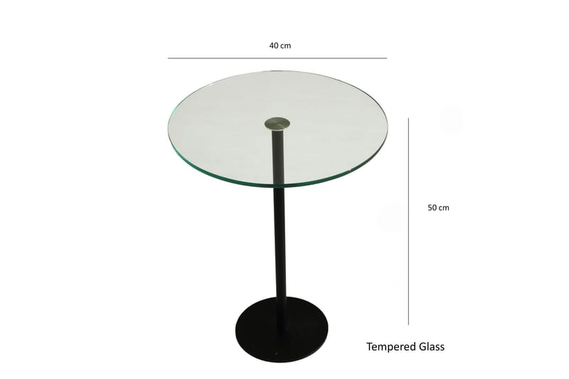 Sotinge Sofabord 40x50x40 cm Rundt - Svart - Møbler - Bord - Sofabord & salongbord