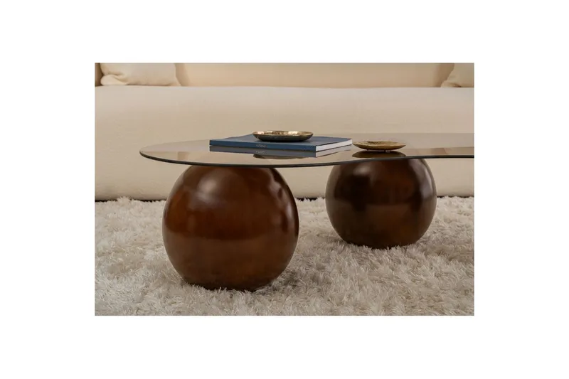 Sofabord Sphere Valnøtt / Bronse, Valnøtt / Bronse