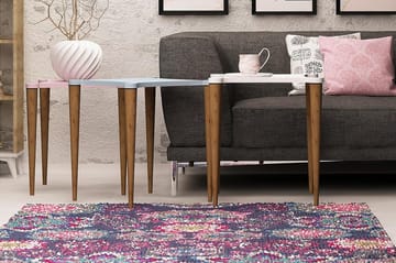 Springtime Settbord 50 cm 3 Bord - Hvit/Rosa/Blå - Møbler - Bord - Sofabord & salongbord