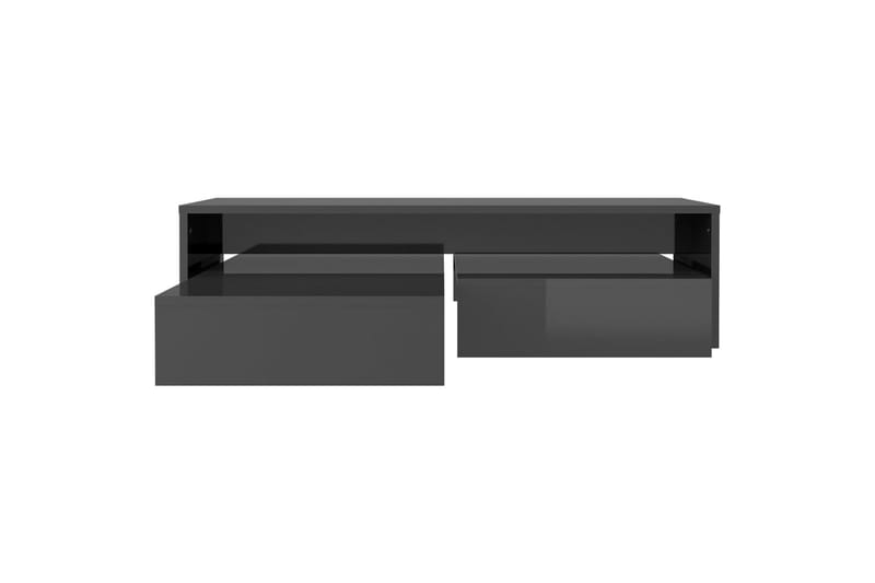 Stablebart salongbordsett høyglans grå 100x100x26,5 cm - Gr�å - Sofabord & salongbord - Settbord