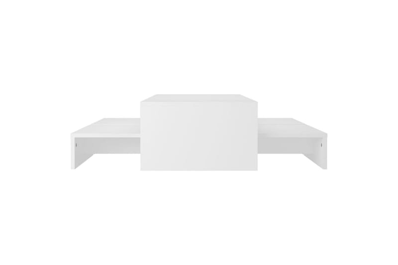 Stablebart salongbordsett hvit 100x100x26,5 cm sponplate - Hvit - Sofabord & salongbord - Settbord