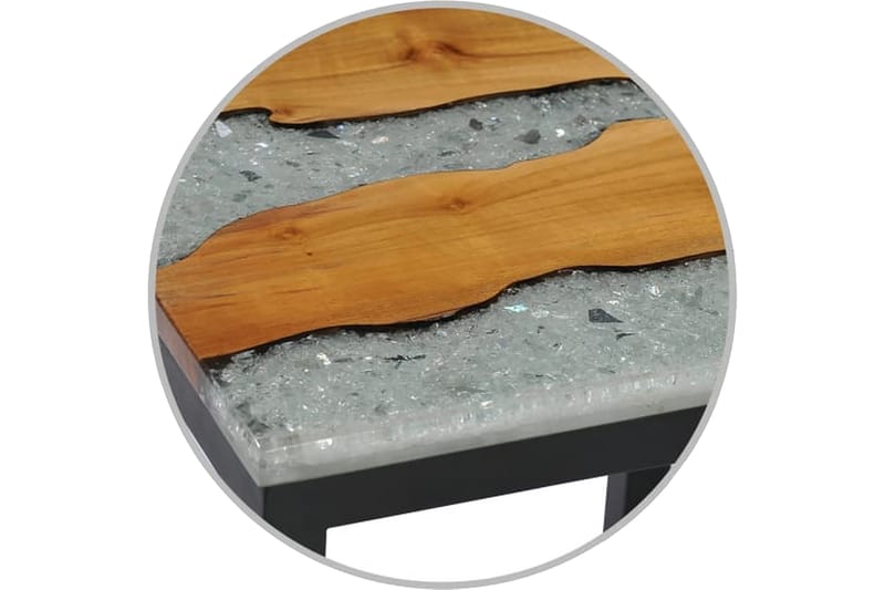 Stablebord 3 stk heltre teak og polyresin - Brun - Sofabord & salongbord - Settbord