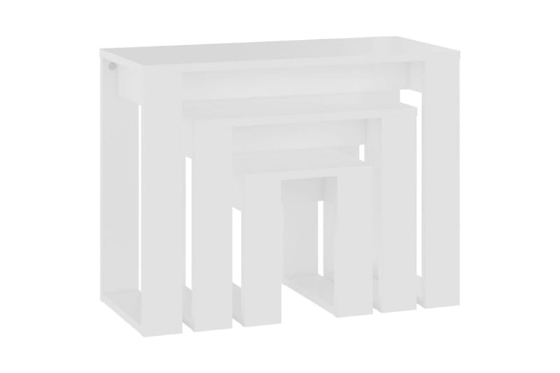 Stablebord 3 stk hvit sponplate - Hvit - Sofabord & salongbord - Settbord