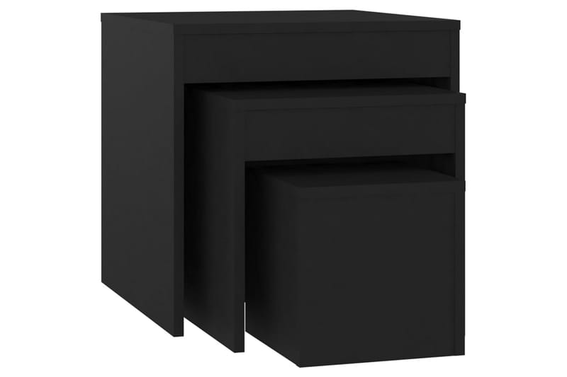 Stablebord 3 stk svart sponplate - Svart - Settbord - Sofabord & salongbord
