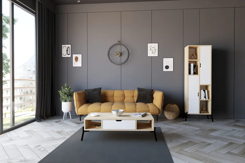 Stalmani Sofabord 100x28,2x100 cm - Blå - Møbler - Bord - Sofabord & salongbord