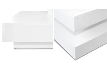 Stoliv Sofabord 70 cm Vridbart med Oppbevaringshylle - Hvit - Møbler - Bord - Sofabord & salongbord - Sofabord med oppbevaring