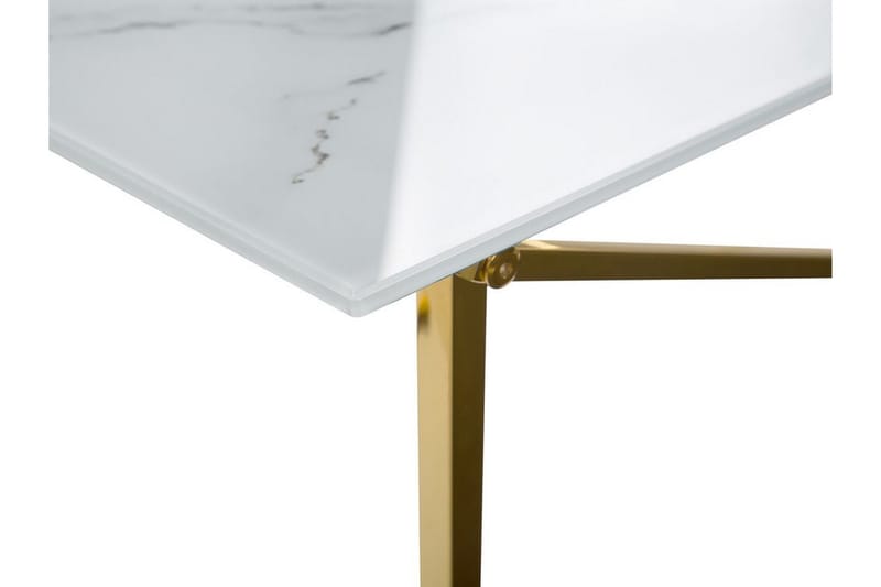 Sofabord Stromback 100 cm Marmormønster - Hvit/Gull - Marmorbord - Sofabord & salongbord