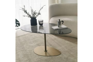 Svanabyn Sofabord 90 cm - Grå/Gull - Møbler - Bord - Sofabord & salongbord